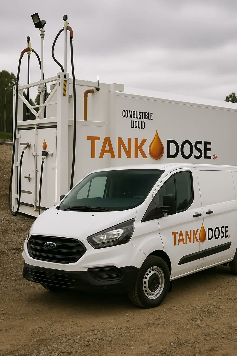 TankDose fuel dosing tank and service van in the field